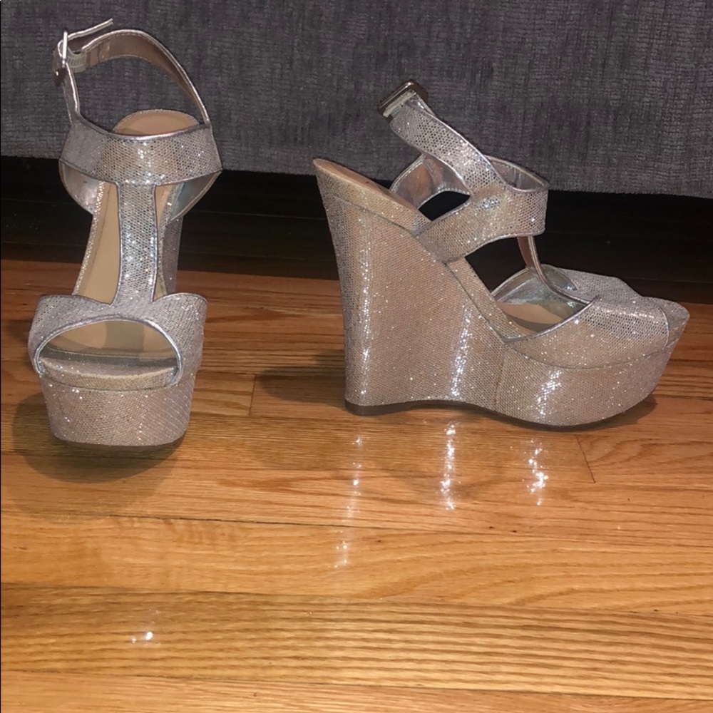 Sparkly wedge sandals